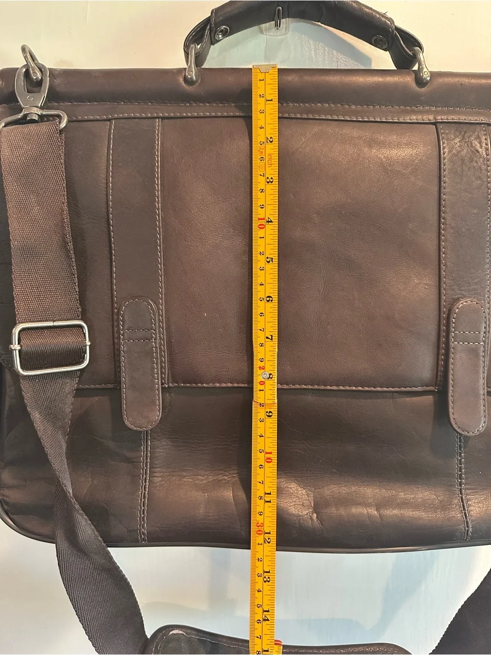solo Dark Brown Leather Briefcase Messenger Bag